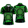 Maxcorners Darts Polo Shirt Let's Play Darts Text Retro Geometric Triangle Neon Rays Target Board Multi Options Personalized Name, Team Name Unisex 3D Shirt (5 Colors)