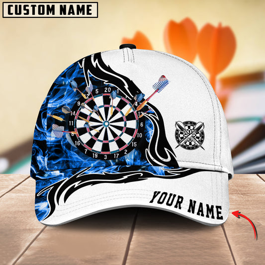 Maxcorners Flame Darts Pattern Multicolor Option Personalized Name 3D Cap (4 Colors)