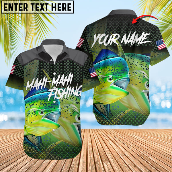 Maxcorner Mahi-mahi Personalized Fishing Water Flow 3D Hawaiian Shirt