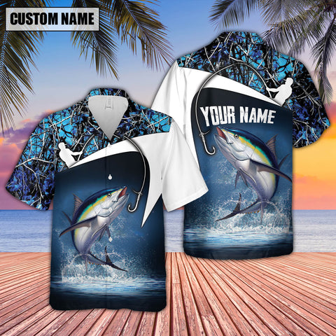 Maxcorners Fishing Tuna Personalized All Over Print 3D Hawaiian Shirt