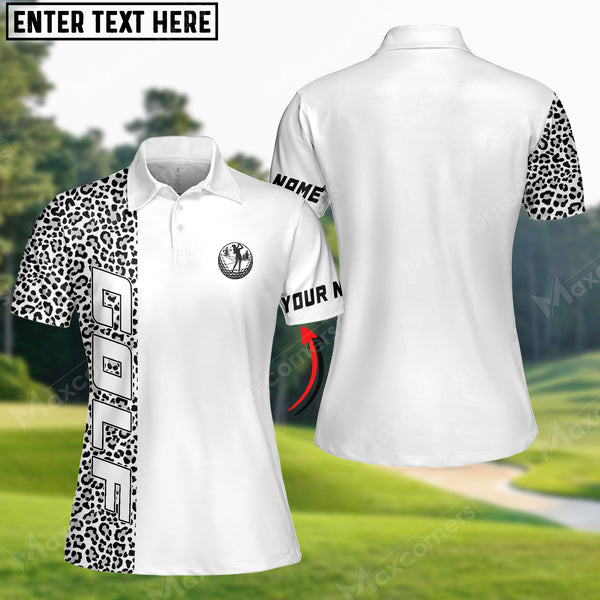 Maxcorners Women Polo Shirt Leopard Pattern Custom Colorful Option