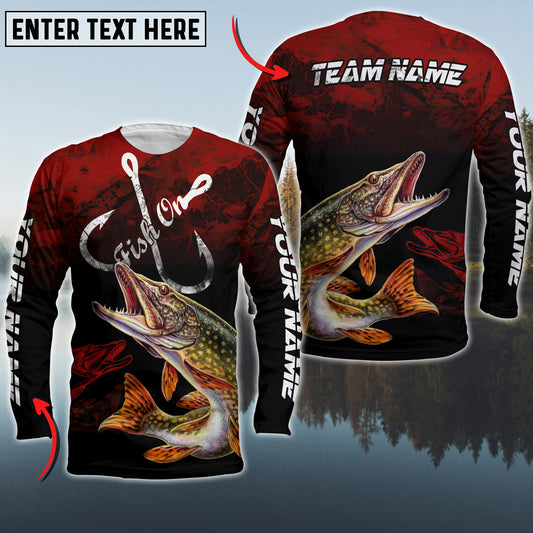 Maxcorner Fishing Personalized 3D Long Sleeve Shirt (8 Fish Species)