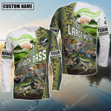 Maxcorner Large Mouth Bass Fish Skin Pattern  Personalized 3D Long Sleeve Shirt