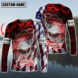 Maxcorner Mahi-mahi Fishing Jersey Red Lightning Pattern Personalized 3D Long Sleeve Shirt