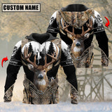 Maxcorners Deer Hunting Brown Camouflage Forest Pattern  Custom Name Shirt 3D All Over Printed Clothes