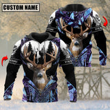 Maxcorners Deer Hunting Purple Camouflage Forest Pattern Custom Name Shirt 3D All Over Printed Clothes