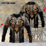 Maxcorners Brown Custom Name Deer Hunting Jersey Sport Pattern Shirt 3D All Over Printed Clothes