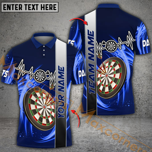 Maxcorners Darts Tornado Dartboard With Heartbeat Personalized Name, Team Name 3D Shirt (4 colors)