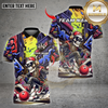 Maxcorners Bowling Graffiti Street Skate Skeleton Multicolor Options Personalized Name, Team Name Unisex 3D Shirt