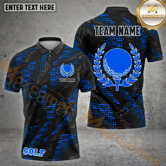 Maxcorners Dynamic Dotted Golf Jersey Multicolor Options Personalized Name, Team Name 3D Shirt (4 Colors)