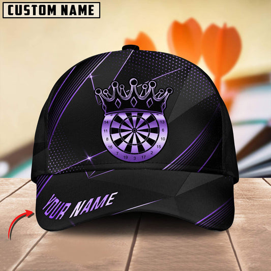 Maxcorners Darts Golden Luxury Pattern Multicolor Option Personalized Name 3D Cap (6 Colors)
