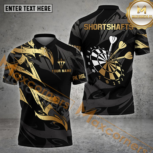 Maxcorners Premium Golden Dartboard Darts Sport Jersey Pattern Multicolor Options Personalized Name, Team Name 3D Shirt For Lee (4 Colors)