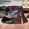 Maxcorners Fishing Red Black Lure Stripe Personalized 3D Bucket Hat (12 Fish Species)