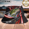Maxcorners Fishing Red Black Lure Stripe Personalized 3D Bucket Hat (12 Fish Species)