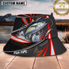 Maxcorners Fishing Red Black Lure Stripe Personalized 3D Bucket Hat (12 Fish Species)