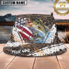 Maxcorners Fishing Camo Splash Lure Personalized 3D Bucket Hat (12 Fish Species)