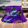 Maxcorners Fishing Purple Neon Lure Splash Personalized 3D Bucket Hat (12 Fish Species)