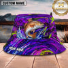 Maxcorners Fishing Purple Neon Lure Splash Personalized 3D Bucket Hat (12 Fish Species)