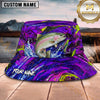 Maxcorners Fishing Purple Neon Lure Splash Personalized 3D Bucket Hat (12 Fish Species)