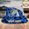 Maxcorners Fishing Electric Blue Scale Pattern Personalized 3D Bucket Hat (12 Fish Species)