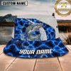 Maxcorners Fishing Electric Blue Scale Pattern Personalized 3D Bucket Hat (12 Fish Species)
