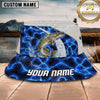 Maxcorners Fishing Electric Blue Scale Pattern Personalized 3D Bucket Hat (12 Fish Species)