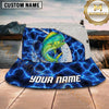 Maxcorners Fishing Electric Blue Scale Pattern Personalized 3D Bucket Hat (12 Fish Species)