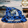 Maxcorners Fishing Electric Blue Scale Pattern Personalized 3D Bucket Hat (12 Fish Species)