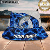 Maxcorners Fishing Electric Blue Scale Pattern Personalized 3D Bucket Hat (12 Fish Species)