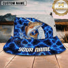 Maxcorners Fishing Electric Blue Scale Pattern Personalized 3D Bucket Hat (12 Fish Species)