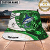 Maxcorners Fishing Green Smoke Camo Personalized 3D Bucket Hat (12 Fish Species)