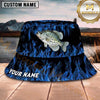 Maxcorners Fishing Blue Flame Personalized 3D Bucket Hat (12 Fish Species)