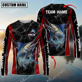 Maxcorner Marlin Fishing Mecha Pattern Personalized Name And Team Name Long Sweat Shirt