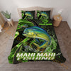 Maxcorners Fishing Green Water Splash Personalized Name Unisex 3D Bedding Set