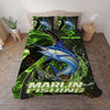 Maxcorners Fishing Green Water Splash Personalized Name Unisex 3D Bedding Set