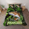 Maxcorners Fishing Green Water Splash Personalized Name Unisex 3D Bedding Set