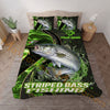 Maxcorners Fishing Green Water Splash Personalized Name Unisex 3D Bedding Set