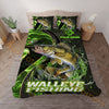 Maxcorners Fishing Green Water Splash Personalized Name Unisex 3D Bedding Set
