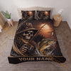 Maxcorners Fishing Skull Fisherman Sunset Personalized Name Unisex 3D Bedding Set