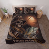 Maxcorners Fishing Skull Fisherman Sunset Personalized Name Unisex 3D Bedding Set