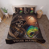 Maxcorners Fishing Skull Fisherman Sunset Personalized Name Unisex 3D Bedding Set