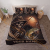 Maxcorners Fishing Skull Fisherman Sunset Personalized Name Unisex 3D Bedding Set