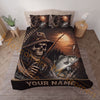 Maxcorners Fishing Skull Fisherman Sunset Personalized Name Unisex 3D Bedding Set