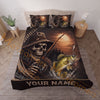 Maxcorners Fishing Skull Fisherman Sunset Personalized Name Unisex 3D Bedding Set