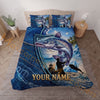 Maxcorners Fishing Blue Ocean Adventure Personalized Name Unisex 3D Bedding Set