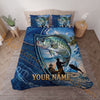Maxcorners Fishing Blue Ocean Adventure Personalized Name Unisex 3D Bedding Set