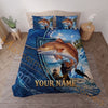 Maxcorners Fishing Blue Ocean Adventure Personalized Name Unisex 3D Bedding Set