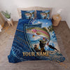 Maxcorners Fishing Blue Ocean Adventure Personalized Name Unisex 3D Bedding Set