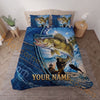 Maxcorners Fishing Blue Ocean Adventure Personalized Name Unisex 3D Bedding Set