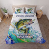 Maxcorners Fishing Colorful Water Splash Personalized Name Unisex 3D Bedding Set